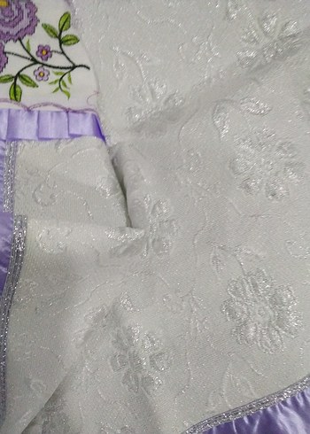 Nakışlı Mor Pastel Yatak Örtüsü - Görsel 6