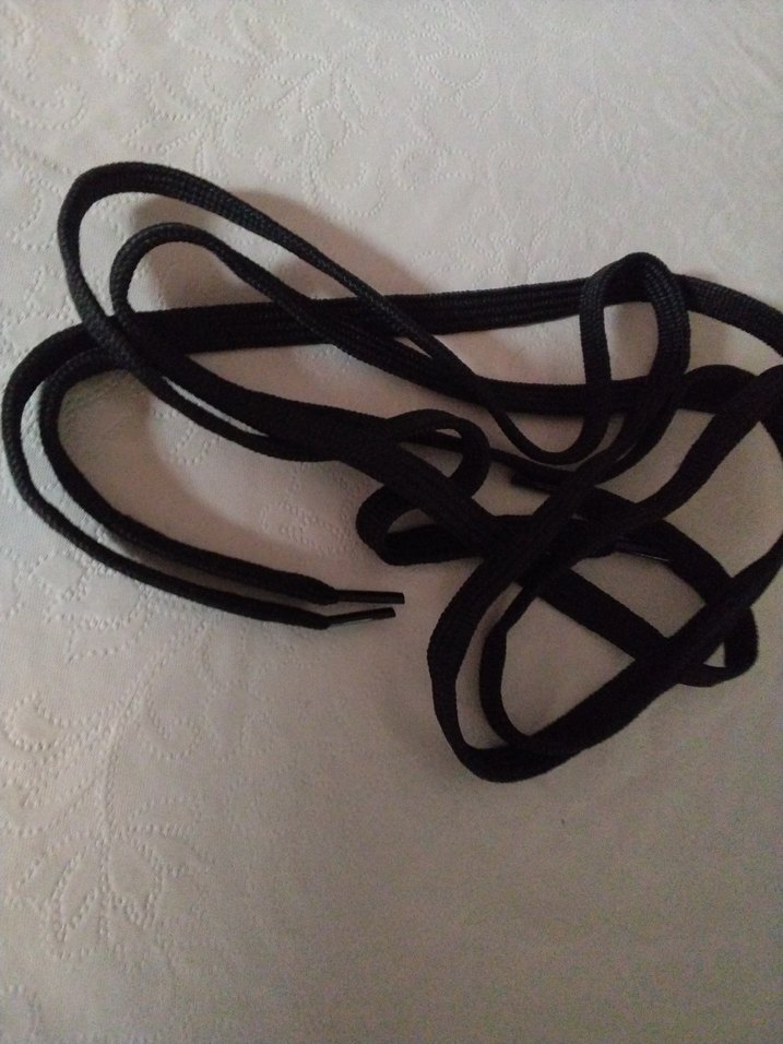 Siyah Gotik Erkek Ayakkabı Bağcığı - Görsel 4