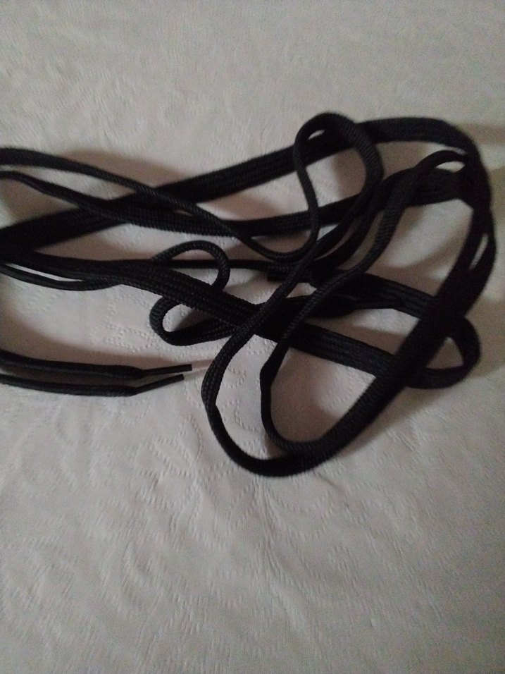 Siyah Gotik Erkek Ayakkabı Bağcığı - Görsel 2