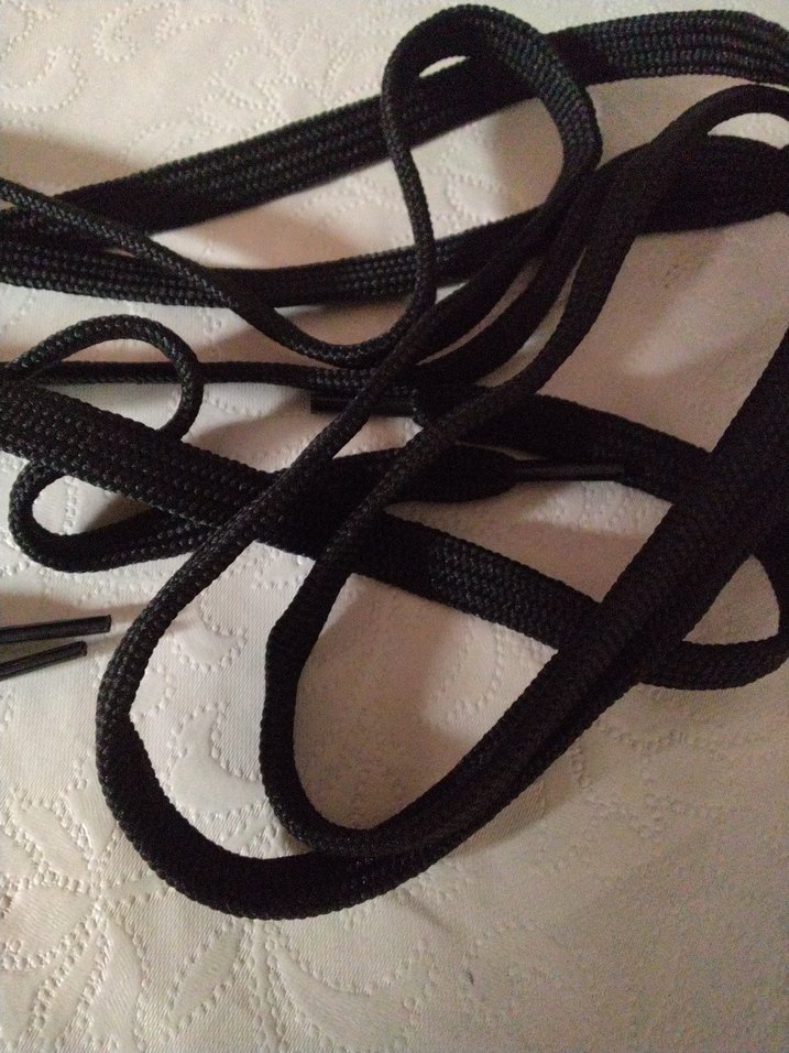 Siyah Gotik Erkek Ayakkabı Bağcığı - Görsel 3