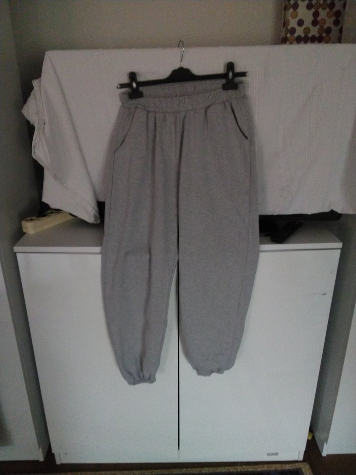 Gri Rahat Kesim Kadın Eşofman Altı - Görsel 5