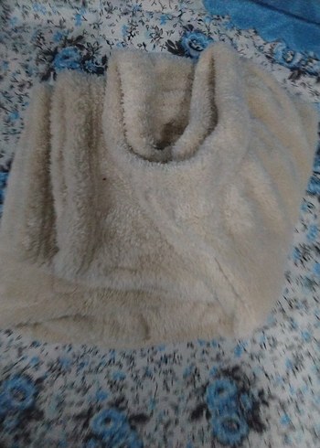 Kadın Bej Peluş Rahat Eşofman Altı - Görsel 8