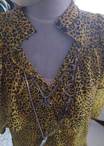 Sarı Leopar Desenli Bohem elbise, Tunik - Görsel 5