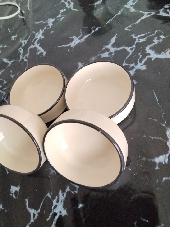 Beyaz ve Gri Seramik Kase Seti 4'lü - Görsel 4