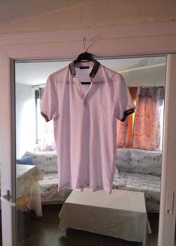 Düğmeli Pembe Erkek Polo Tişört