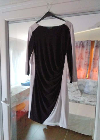 Ralph Lauren ralph lauren V Yaka Drapeli Uzun Kollu Midi Elbise