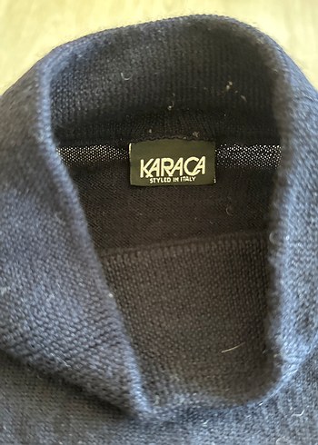 Karaca Lacivert yün balıkçı kazak