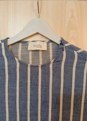 touch Kadın Mavi Çizgili Uzun Kollu tunik - Görsel 2