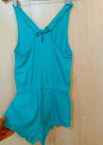 Zara Turkuaz Kolsuz Mini genç kız Tulum - Görsel 4