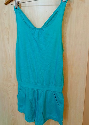 Zara Turkuaz Kolsuz Mini genç kız Tulum - Görsel 2