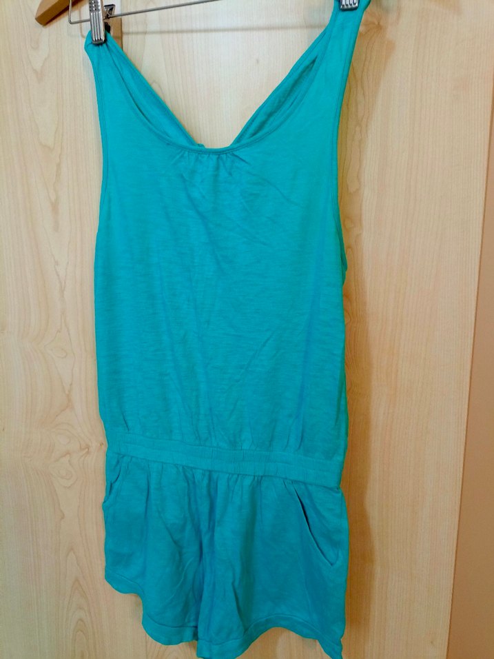 Zara Turkuaz Kolsuz Mini genç kız Tulum - Görsel 2