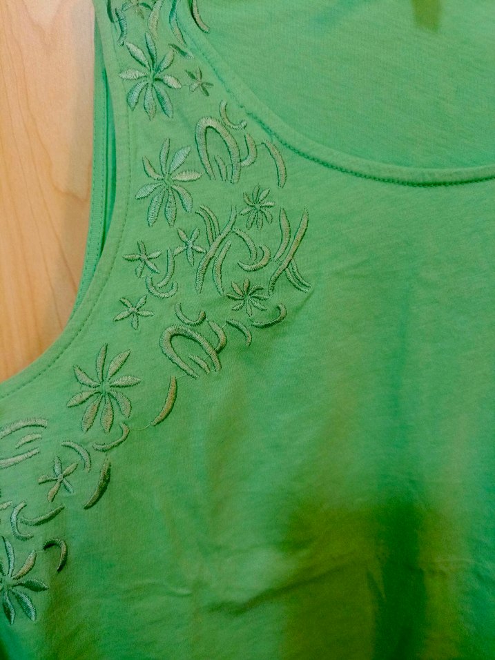 Dantel İşlemeli Turkuaz Kolsuz Bluz - Görsel 3