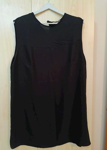 Beyaz, siyah, ben, Kolsuz Saten Bluz - Görsel 5