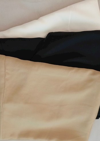 Beyaz, siyah, ben, Kolsuz Saten Bluz - Görsel 7