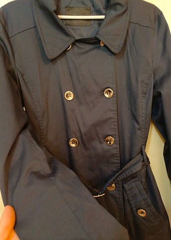 BATİK marka Düğmeli Lacivert Midi Trençkot - Görsel 2