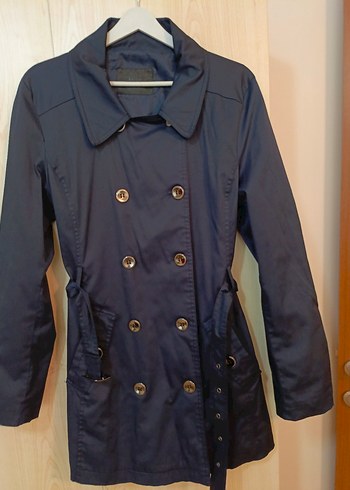 BATİK marka Düğmeli Lacivert Midi Trençkot - Görsel 4