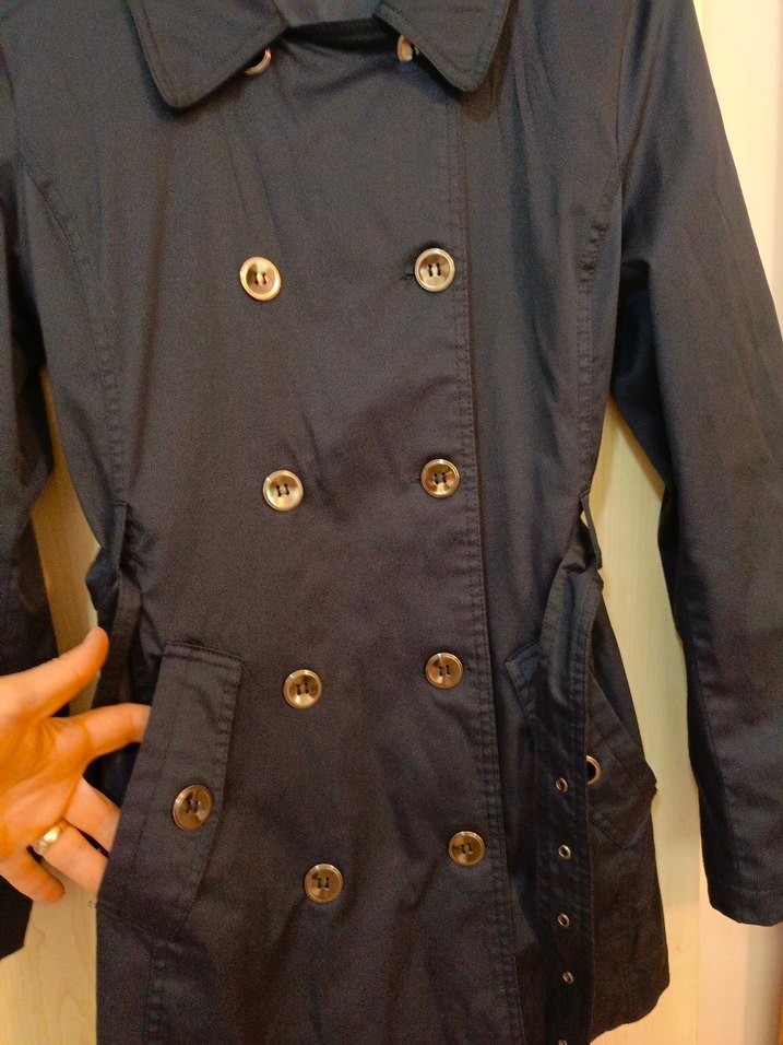 BATİK marka Düğmeli Lacivert Midi Trençkot - Görsel 5