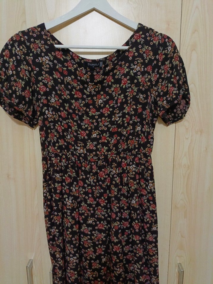 Çiçek Desenli Midi Bohem Elbise - Görsel 4