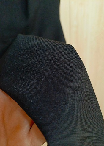 Drapeli Siyah Midi Ofis Elbisesi - Görsel 5