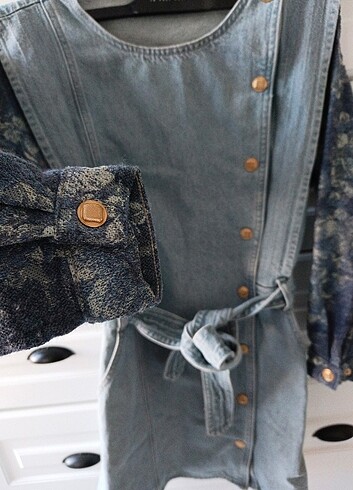 m Beden Zara Denim Elbise