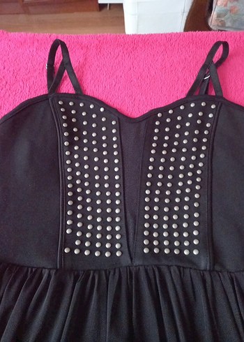 Siyah Gotik Midi Abiye Elbise - Görsel 2