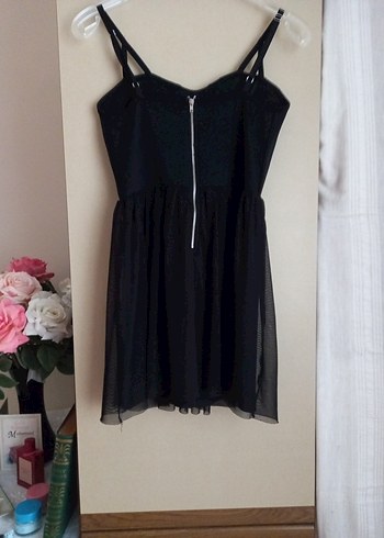 Siyah Gotik Midi Abiye Elbise - Görsel 5