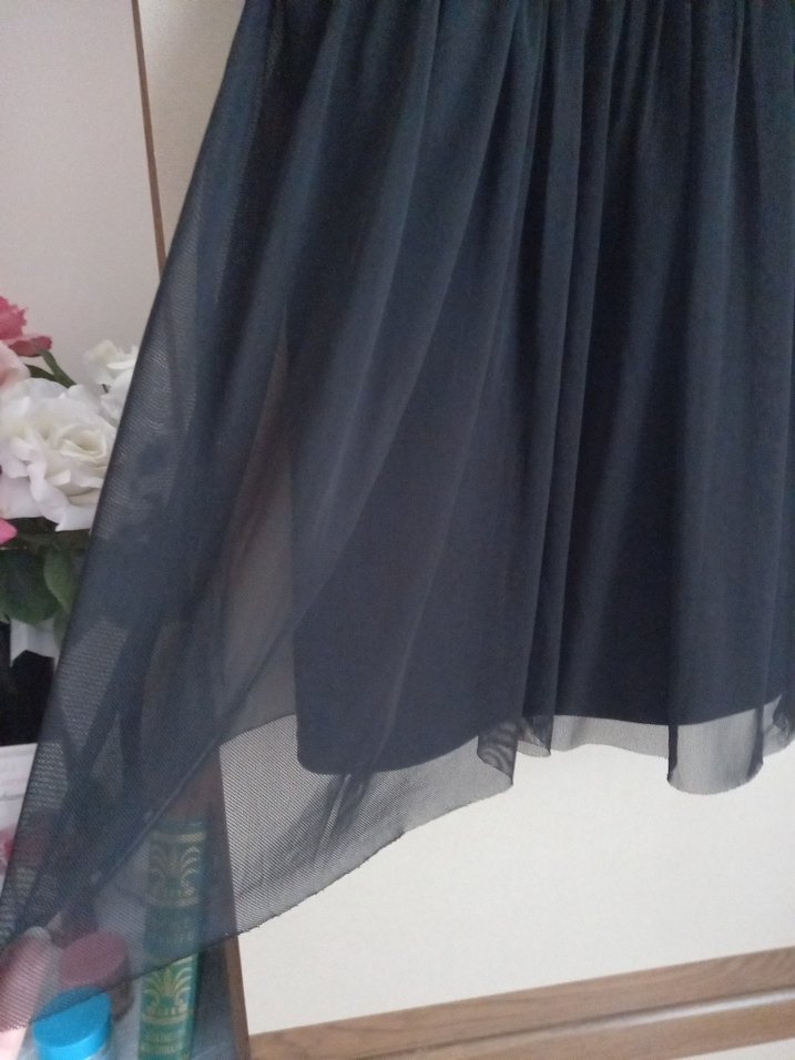 Siyah Gotik Midi Abiye Elbise - Görsel 3