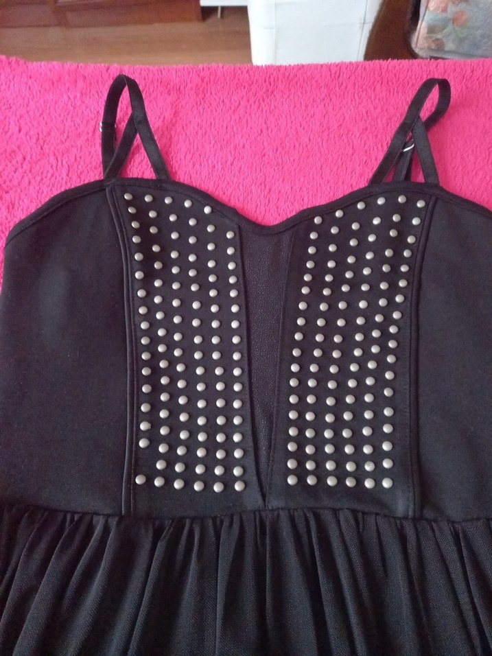 Siyah Gotik Midi Abiye Elbise - Görsel 2