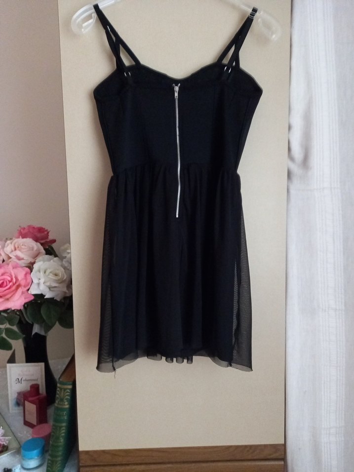 Siyah Gotik Midi Abiye Elbise - Görsel 5