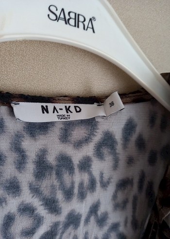 Leopar Desenli Kahverengi Uzun Kollu Bohem Elbise - Görsel 8