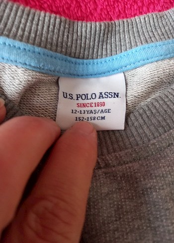 Gri Erkek Çocuk Sweatshirt USPA Baskılı - Görsel 4