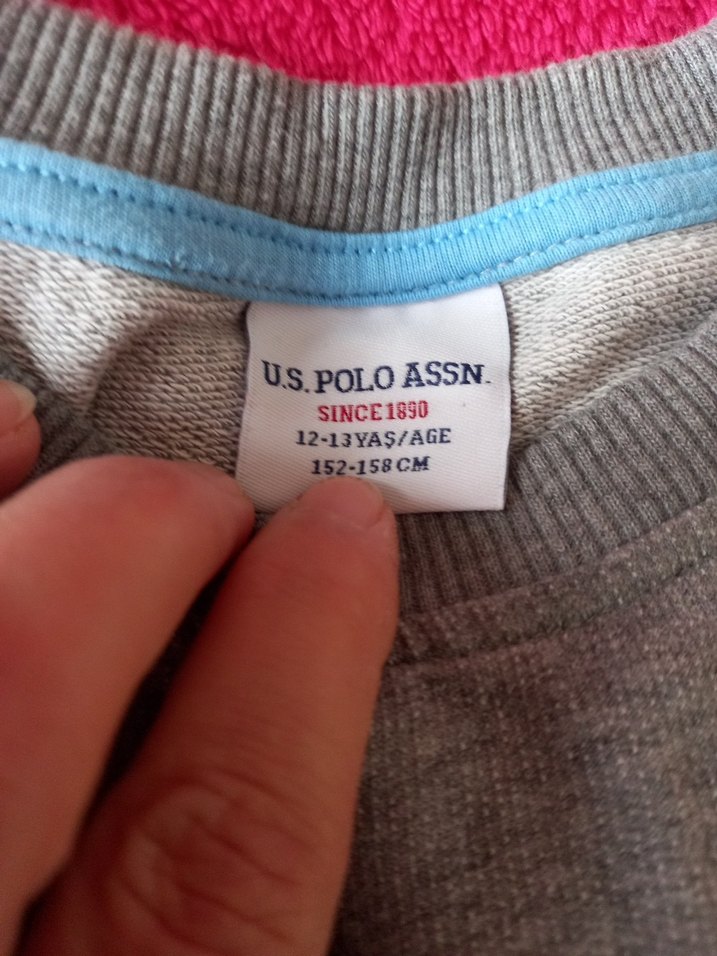 Gri Erkek Çocuk Sweatshirt USPA Baskılı - Görsel 4