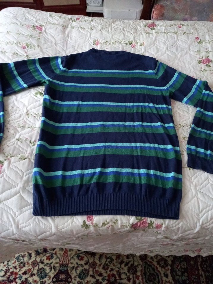 Erkek Çocuk Lacivert Çizgili Triko Kazak - Görsel 2