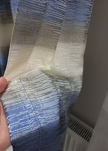Beden Mavi Tie-Dye Desenli Modern Perde