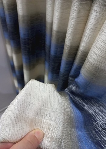 Beden mavi Renk Mavi Tie-Dye Desenli Modern Perde