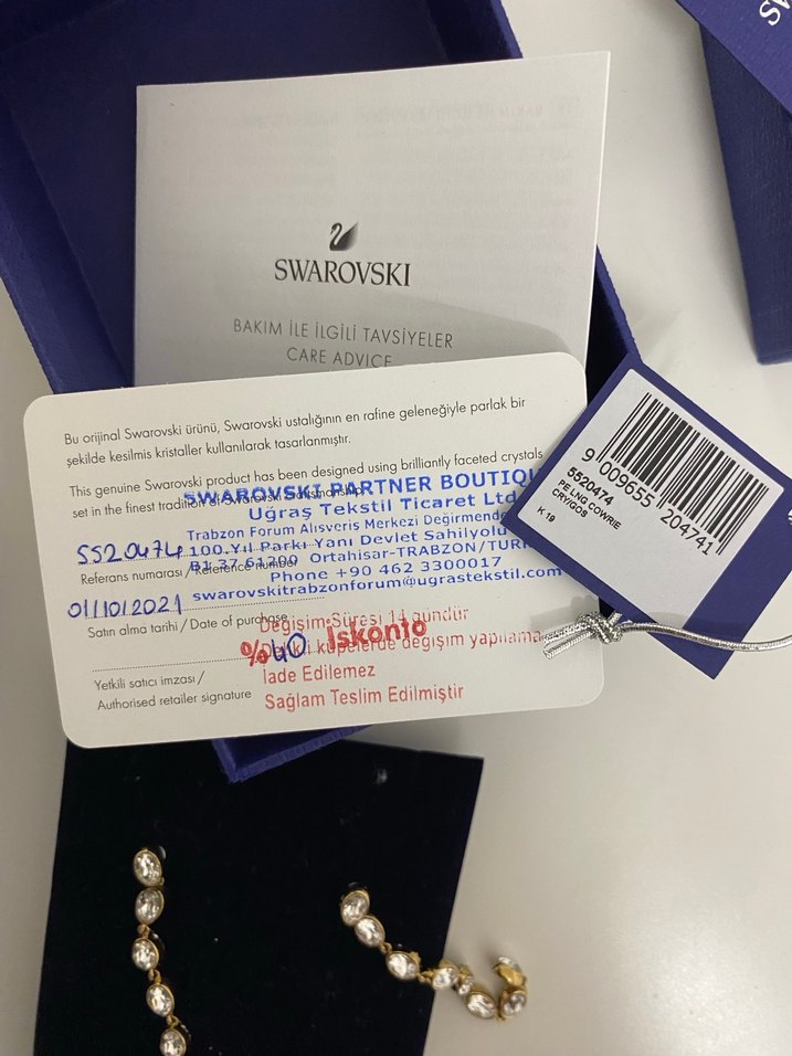 Swarovski küpe - Görsel 3