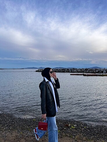 xl Beden siyah Renk Deri blazer