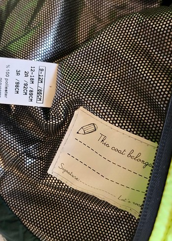 GB baby dolgu mont 12-18 ay çift fermuar koyu Yeşil Erkek - Görsel 4