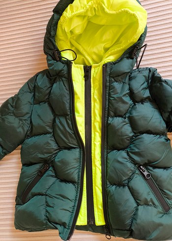 GB baby dolgu mont 12-18 ay çift fermuar koyu Yeşil Erkek - Görsel 3