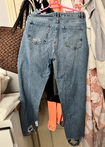 Gri Bağcıklı Yırtık Kadın Midi Boy Denim - Görsel 3