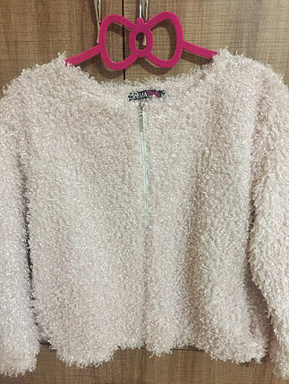 Pembe peluş hırka
