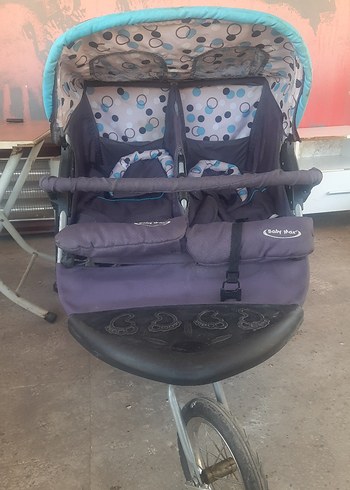 Mavi Çiftli Bebek Arabası
