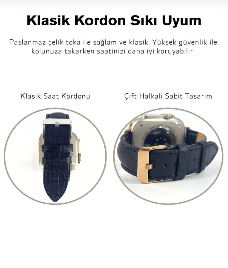 Apple Watch saat kordonu. Hakiki deri - Görsel 3