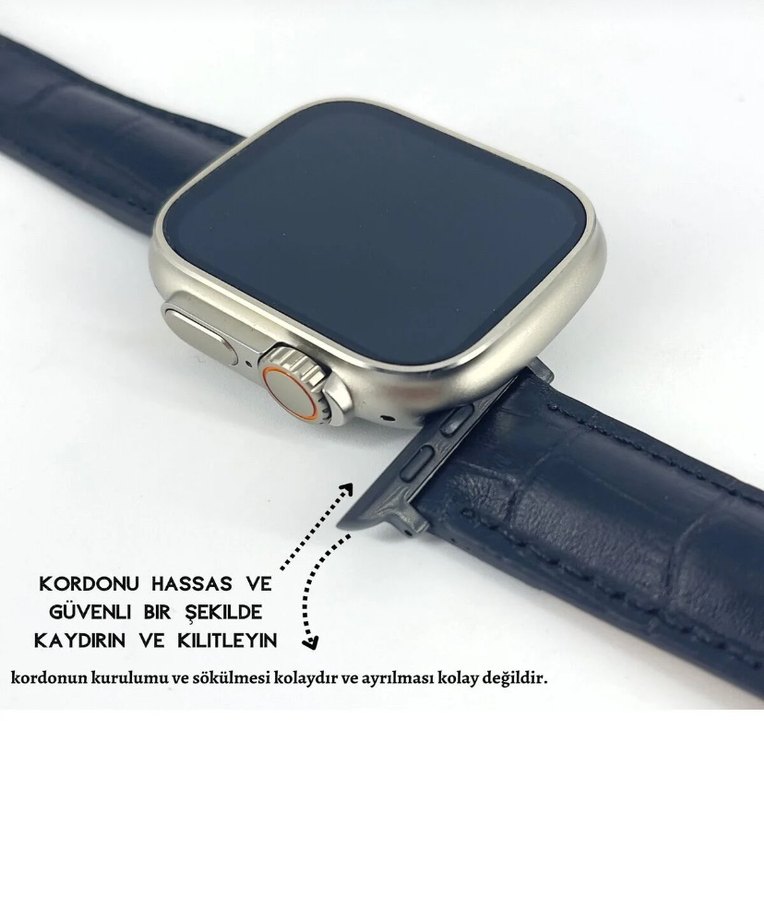 Apple Watch saat kordonu. Hakiki deri - Görsel 2