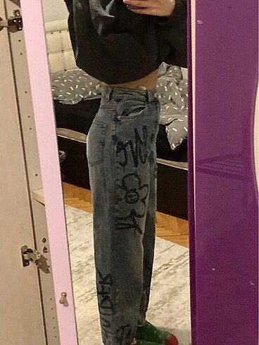 H&M Hm baskılı jean