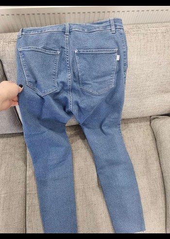 38 Beden mavi Renk Kadın Mavi Normal Boy Denim Pantolon