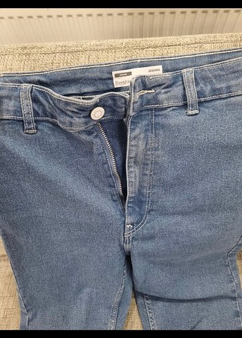 Bershka Kadın Mavi Normal Boy Denim Pantolon
