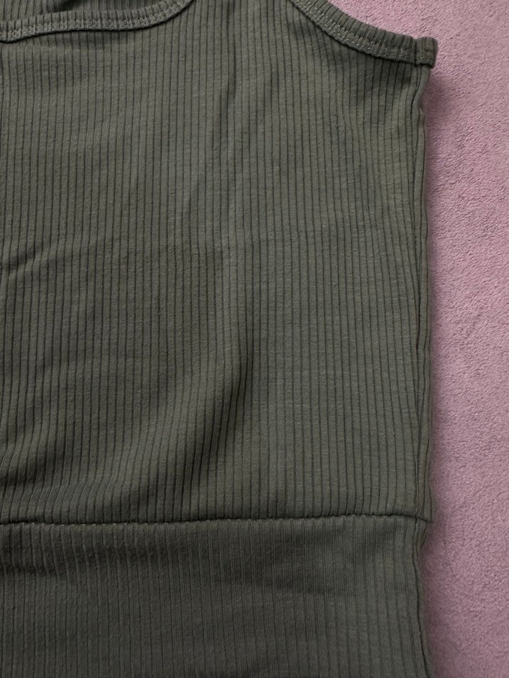 Yeşil Kısa Pamuklu Kadın Crop Top - Görsel 2