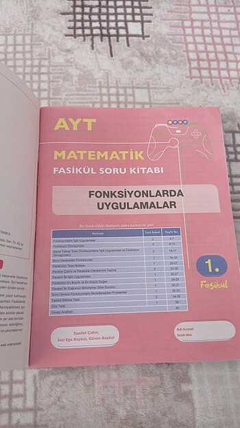  Test Okul Ayt matematik soru fasikül kitabı 