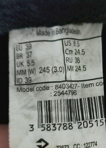 Decathlon Newfell PW 100 spor ayakkabı 39 numara - Görsel 2